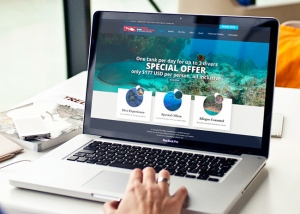 Occidental Hotels & Resorts Ultimate Dive Experience Website design Digital Marketing Laptop Mockup