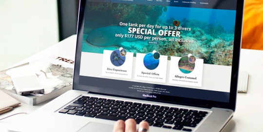 Occidental Hotels & Resorts Ultimate Dive Experience Website design Digital Marketing Laptop Mockup