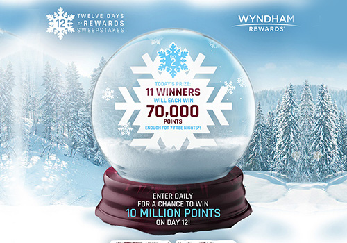 Wyndham Rewards 12 Days of Rewards social media advertising Sweepstakes