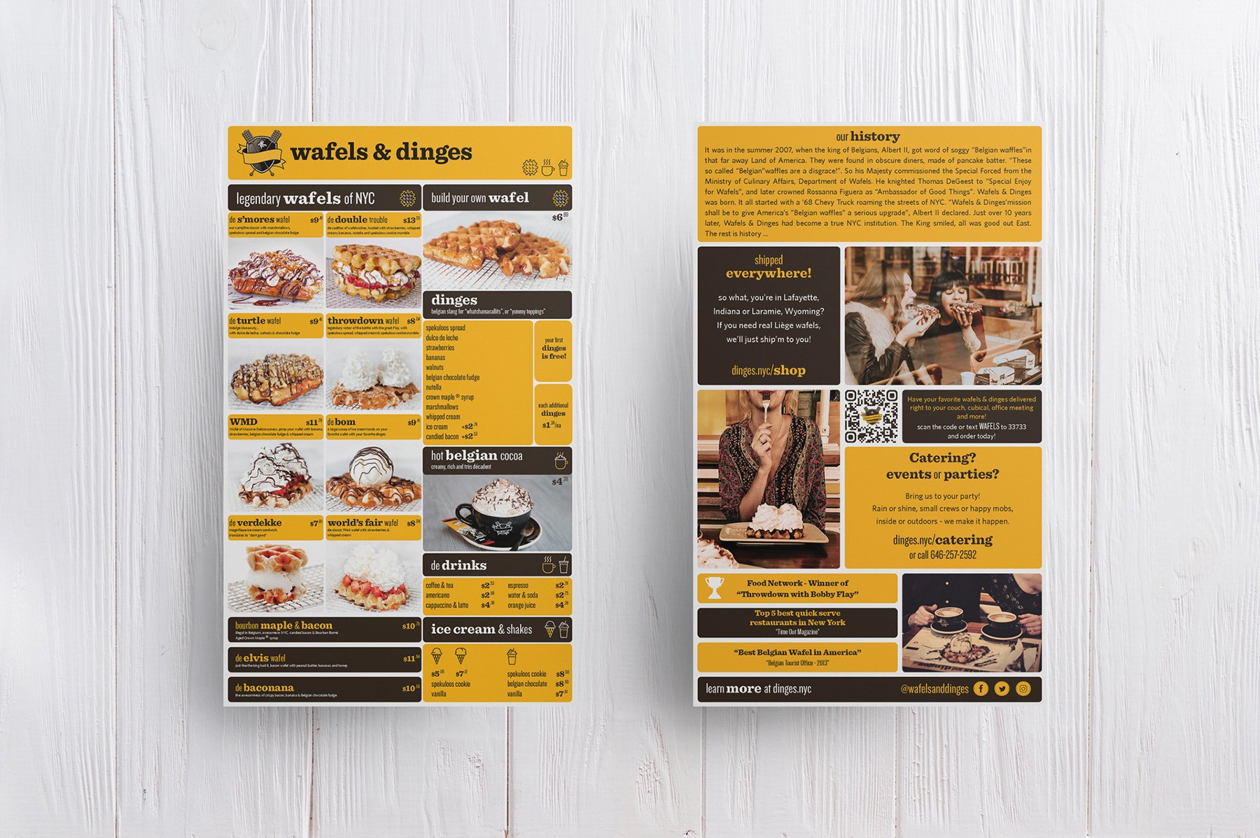 Wafels & Dinges Logo Franchise Sales Branding Positioning Brand Strategy Package Design Menu Design