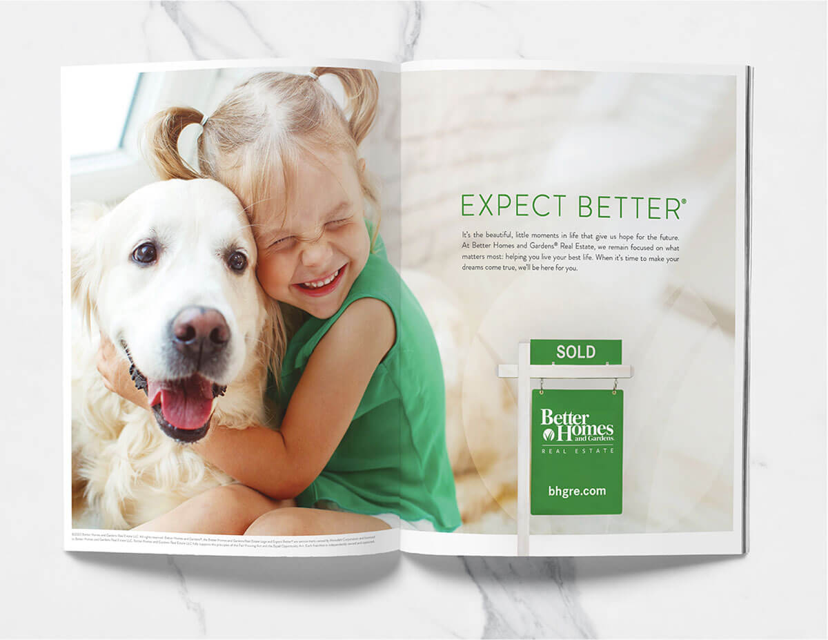 Better Homes and Gardens Real Estate Expect Better magazine mockup