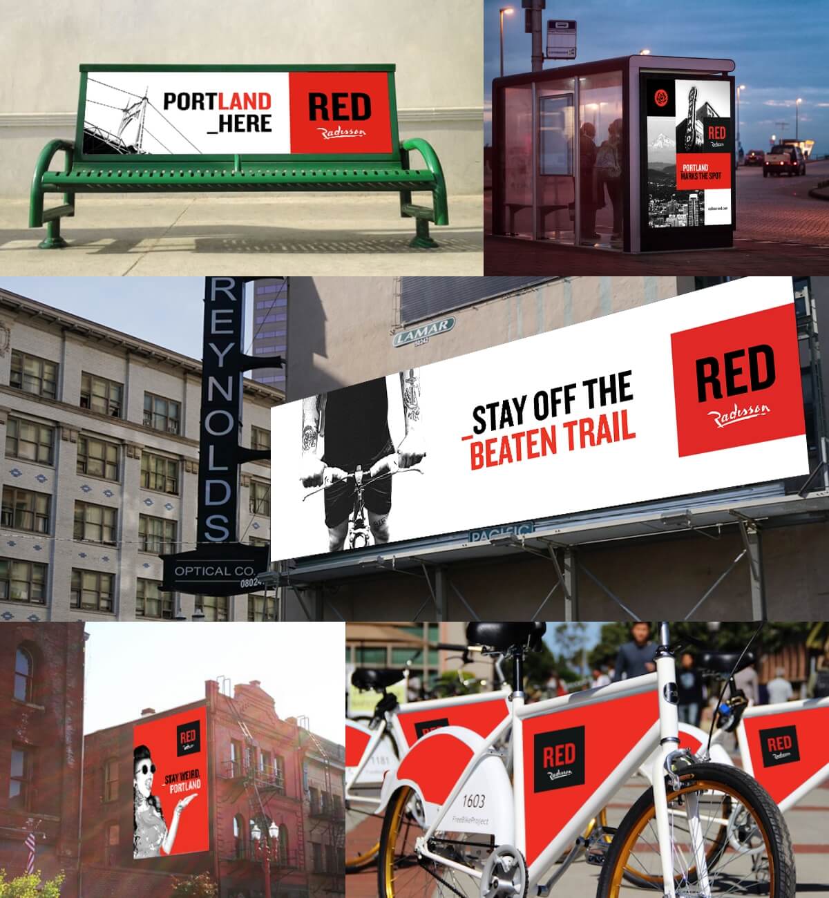 Radisson Red Launch Campaign Lima Peru Miami Out of Home OOH Building Wrap Bus Bench Bus Shelter Billboard