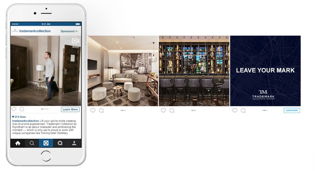 Trademark collection by Wyndham Logo Social Digital Campaign Award Winner Iphone Mockup