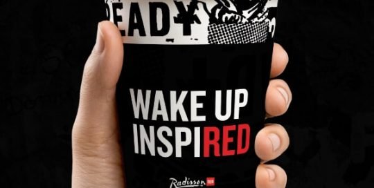 Radisson Red Branding Positioning Traditional Marketing Elements Printed Materials Cup