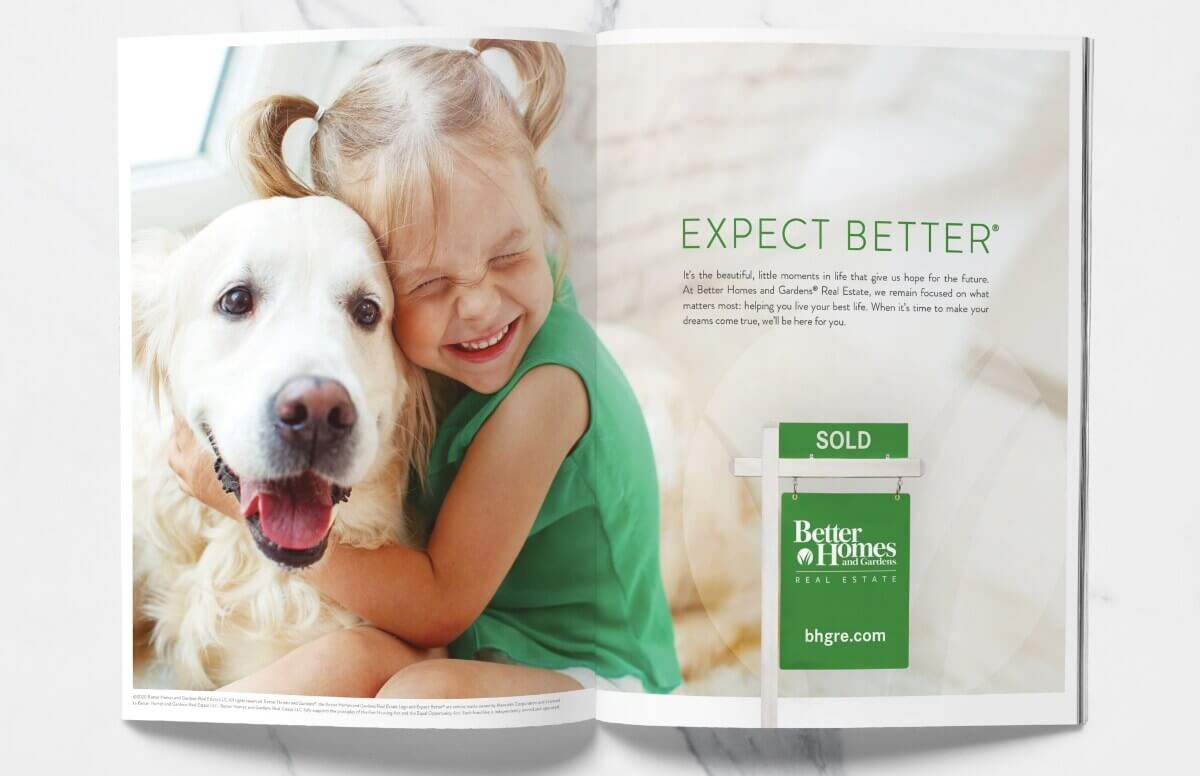 Better Homes and Gardens Real Estate Expect Better magazine mockup