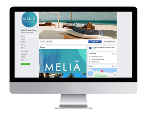 Melia Hotels & Resorts Digital Social Media Post Content Generation IMac Mockup