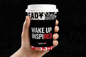 Radisson Red Branding Positioning Traditional Marketing Elements Printed Materials Cup