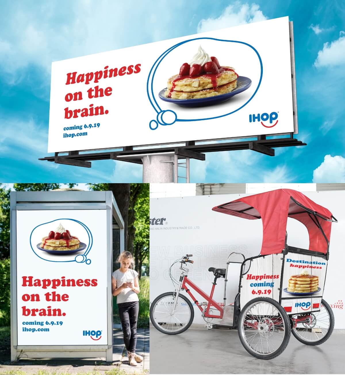 IHOP International Launch Campaign Out of Home OOH Concepts Billboard Bus Shelter Delivery Bike