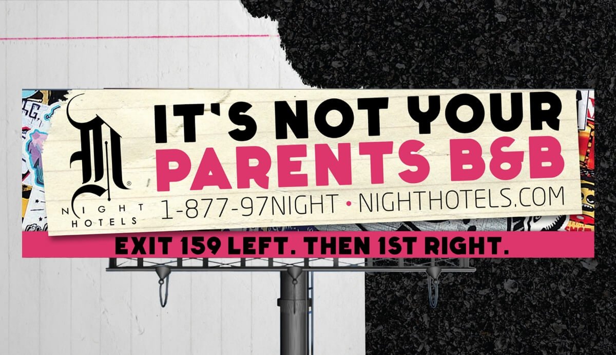 Night Hotels Branding Campaign Out of Home OOH Billboard Mockup